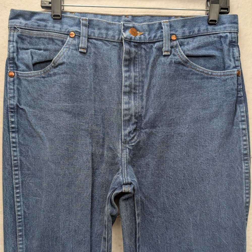 Wrangler Cowboy Cut Slim Fit Jeans Mens 34x36 Blue 936PWD High Rise - Picture 10 of 11